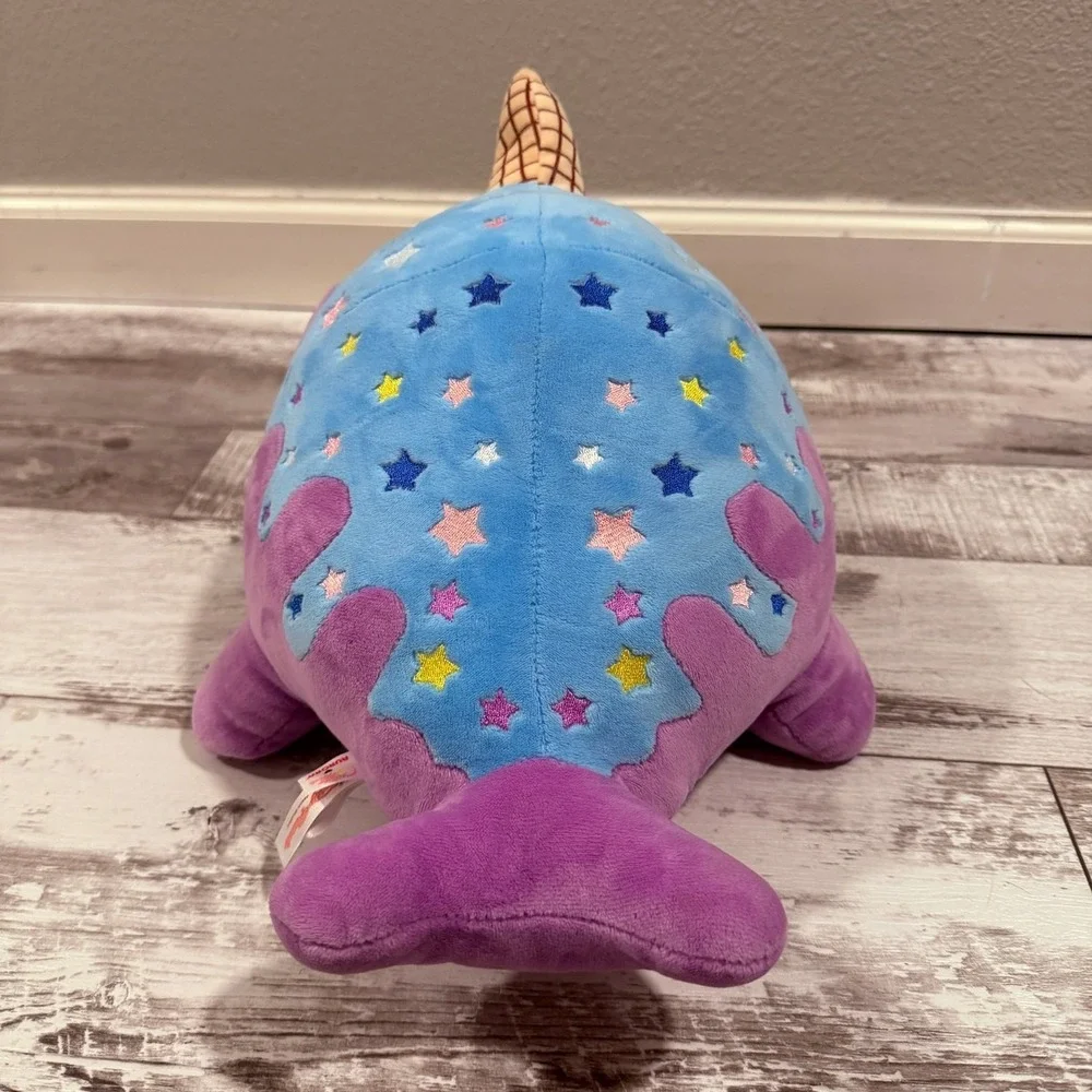 Tasty Peach Studios Aurora x Seaworld Purple Narwhal Ice Cream Cone‎ Star Plush